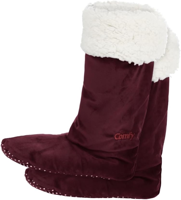 THE COMFY For Your Feet | Soft Sherpa Lined Slipper Socks from Shark Tank, Doubl...