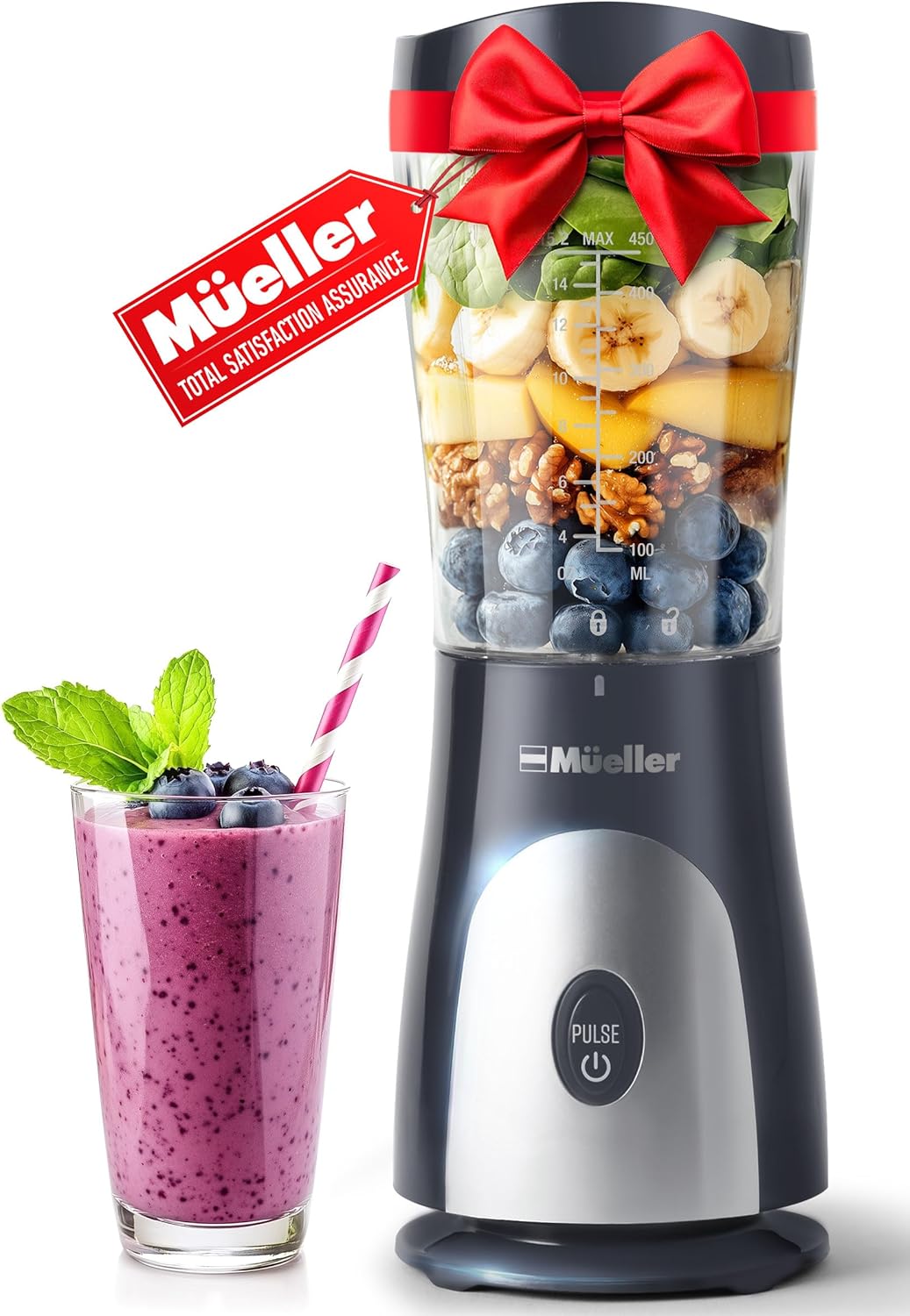 Mueller Heavy-Duty Smootie Blender, Personal Blender for Shakes and Smoothies wi...