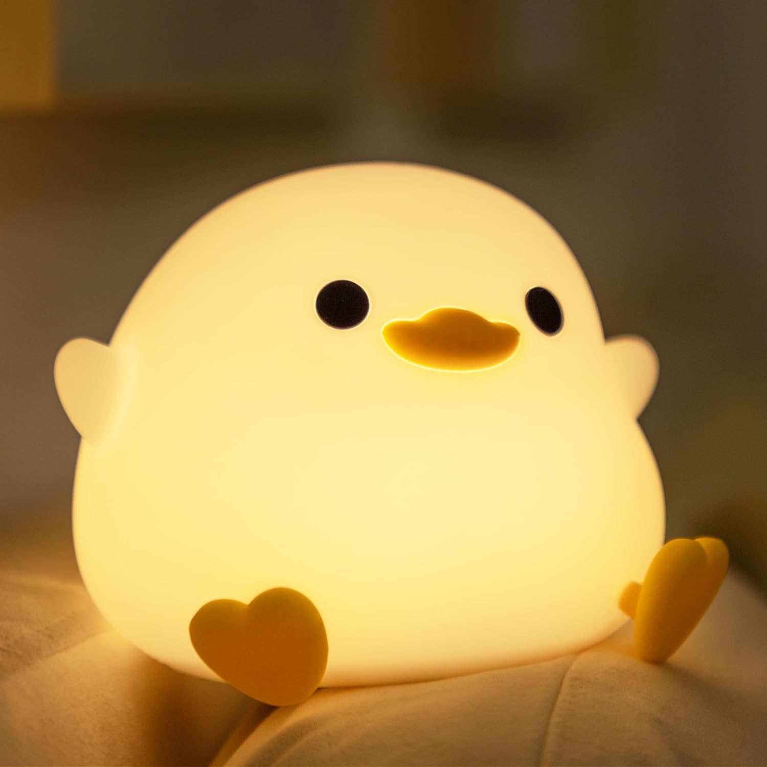 YuanDian Dodo Duck LED Night Light - Cute Silicone Duck Lamp for Bedrooms, Livin...