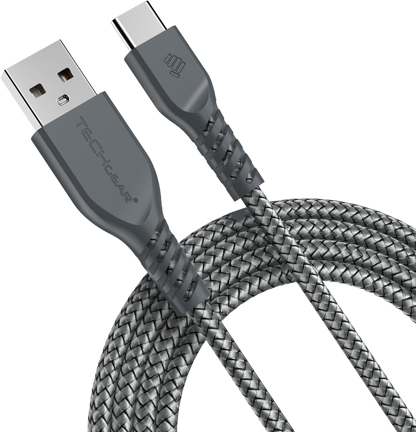 TECHGEAR USB C to USB A 2M Long STRONG Braided Data & Charging Cable for Amazon...