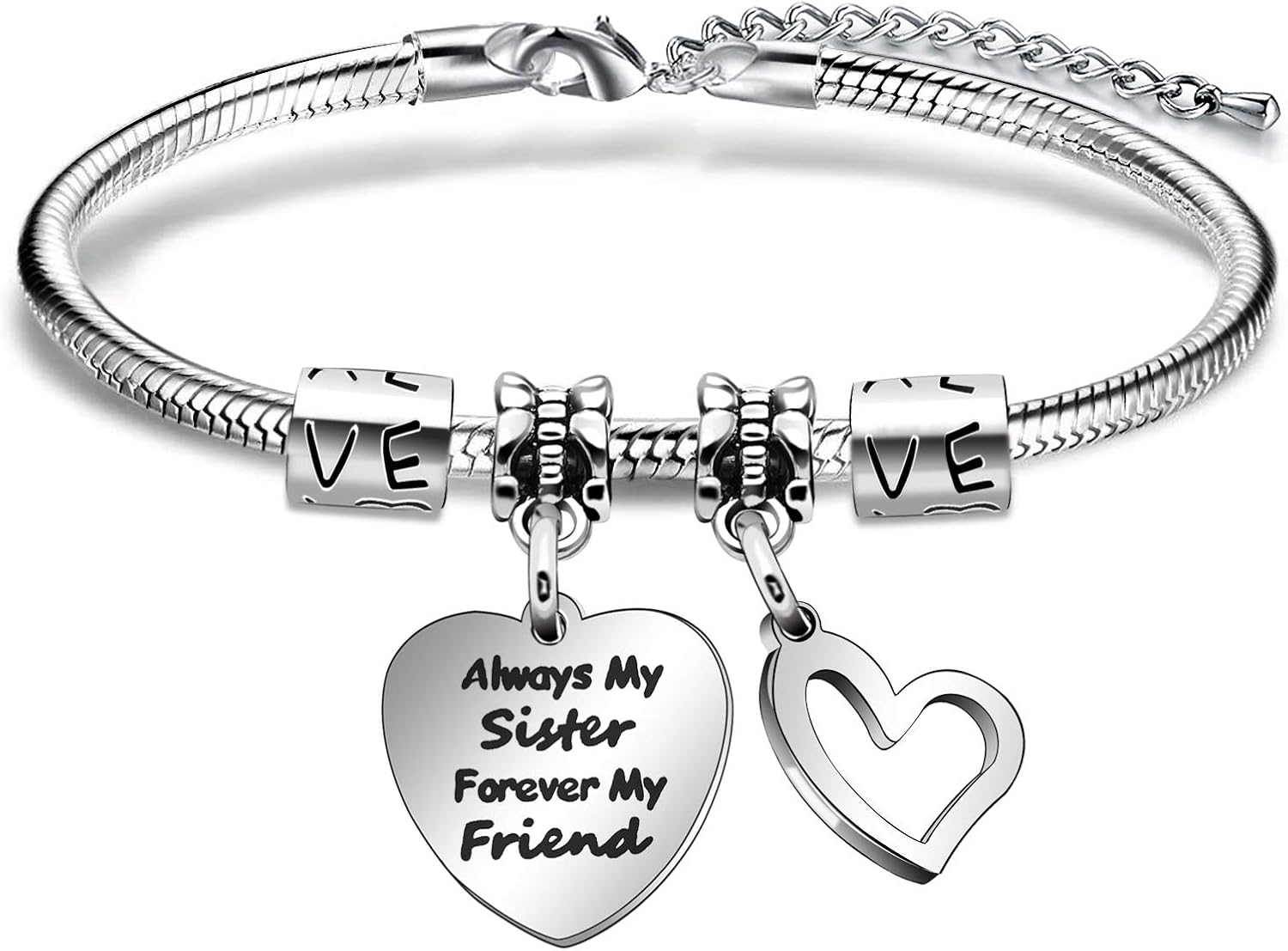 YESPTONRY Always My Sister Forever My Friend Sister Heart Bracelet Jewellery Chr...