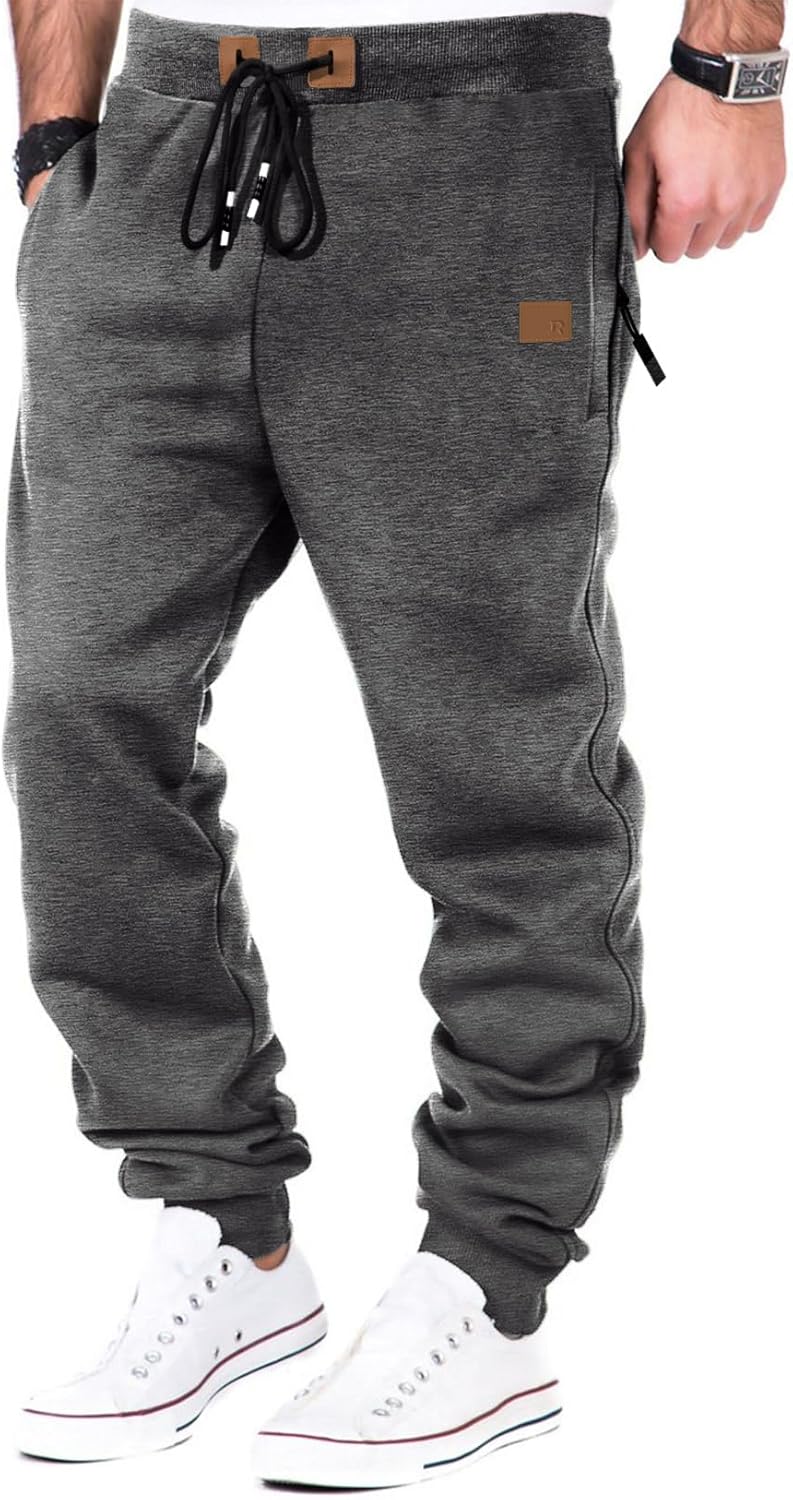 Meilicloth Mens Sweatpants Gym Running Workout Pants Athletic Drawstring Tapered...
