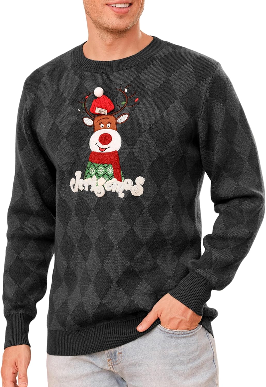 Totatuit Womens Christmas Jumper Funny Graphic Santa Claus Snowman Xmas Sweatshi...