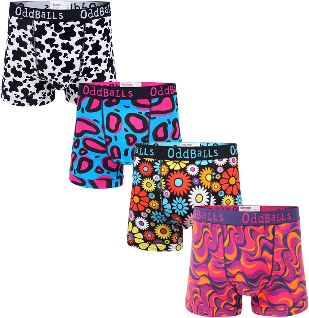 OddBalls | Mens Boxers Multipack | 4 Pack | Classic Fit | Mens Underwear | Hipst...