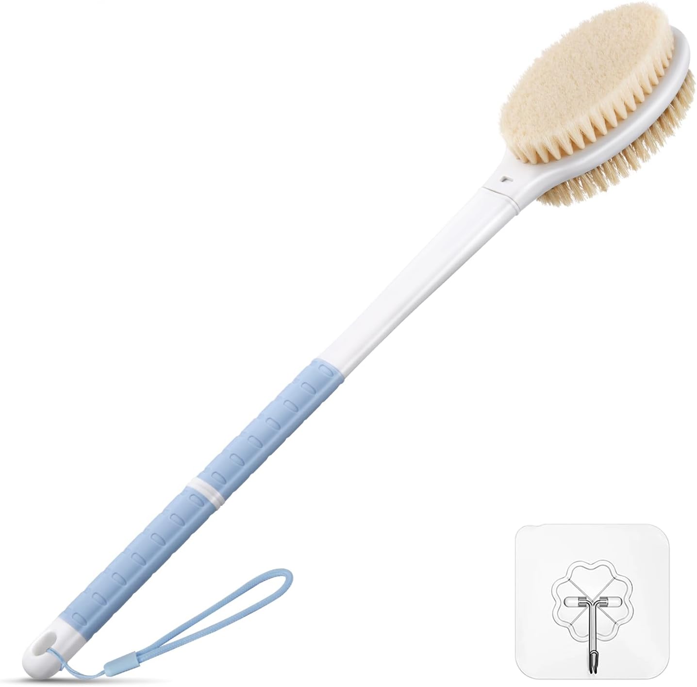 Body Shower Brush Back Scrubber: Anti Slip Long Handle Bath Brush with Stiff and...