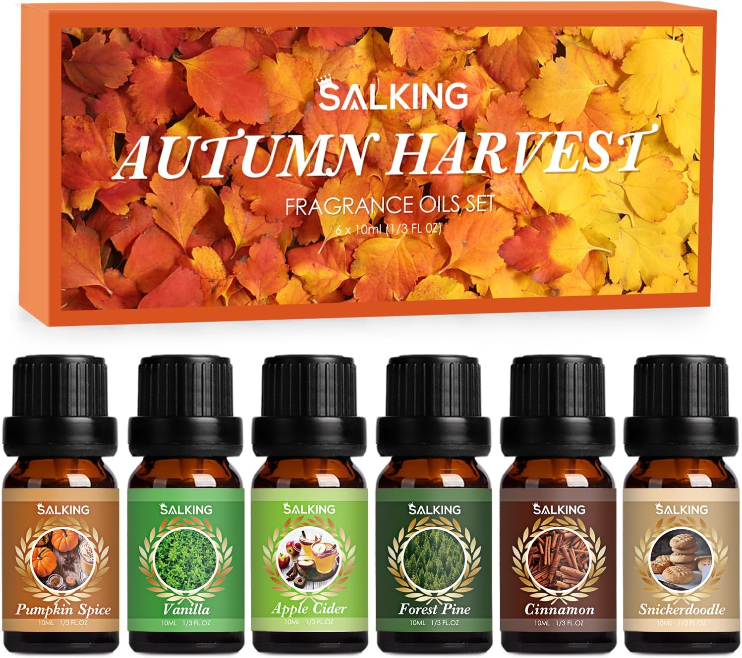 SALKING Autumn Fragrance Oils, Premium Essential Oils Gift Set Fall Diffuser Oil...