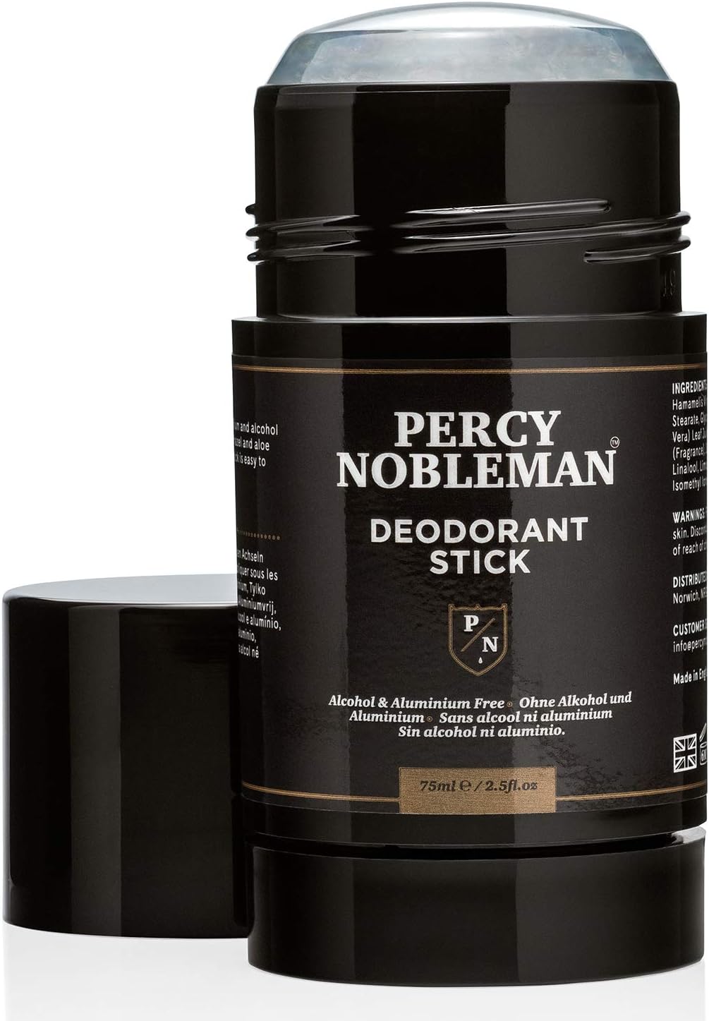 Percy Nobleman Natural Deodorant Stick for Men - Aluminium & Alcohol Free, Vegan...