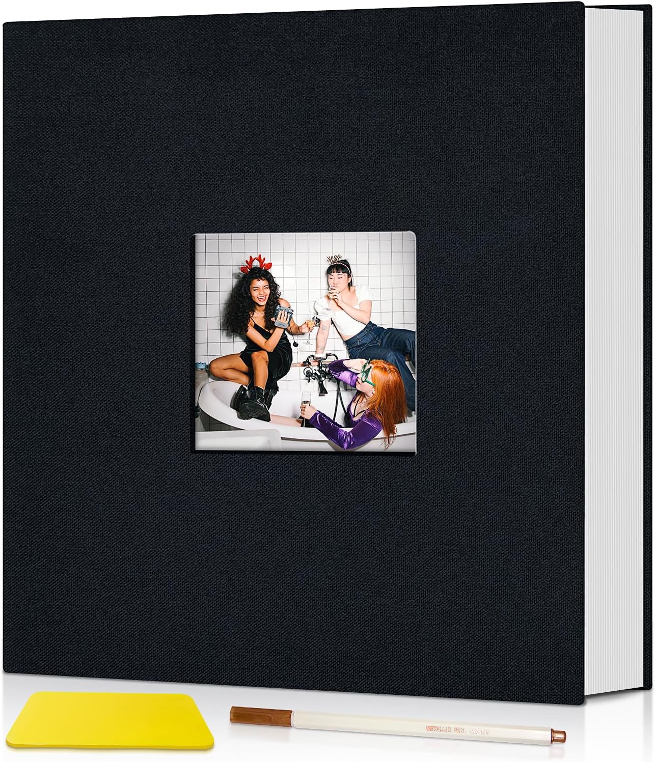 Popotop Photo Album Self Adhesive with Picture Display Window,40 Pages DIY Scrap...