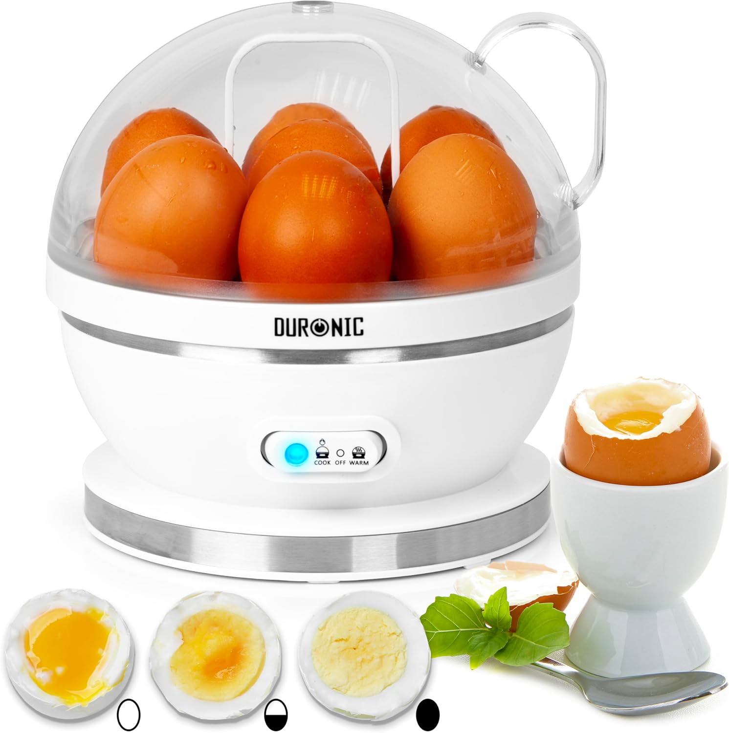 Duronic Electric Egg Boiler EB27 WE, Steamer for Eggs, Egg Cooking Machine, Auto...