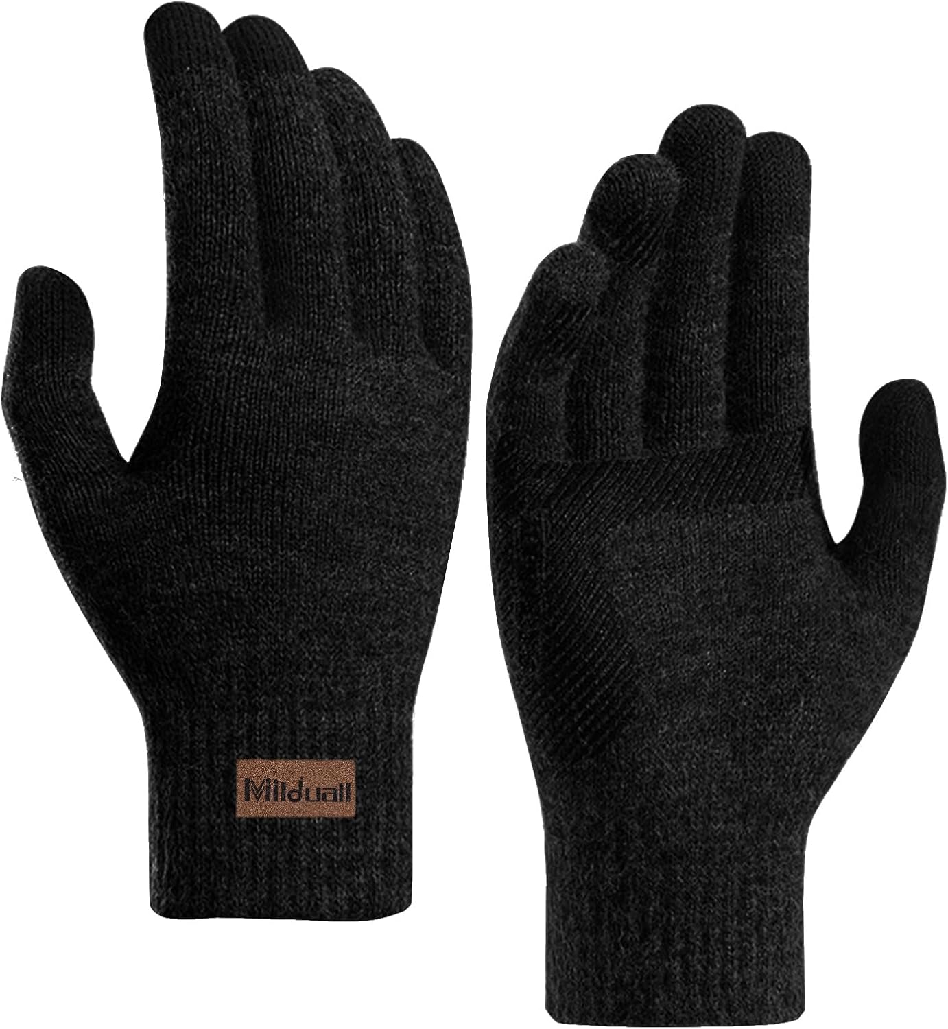 Milduall Winter Warm Gloves, Knitted Touch Screen Gloves Anti-Slip Thermal Glove...