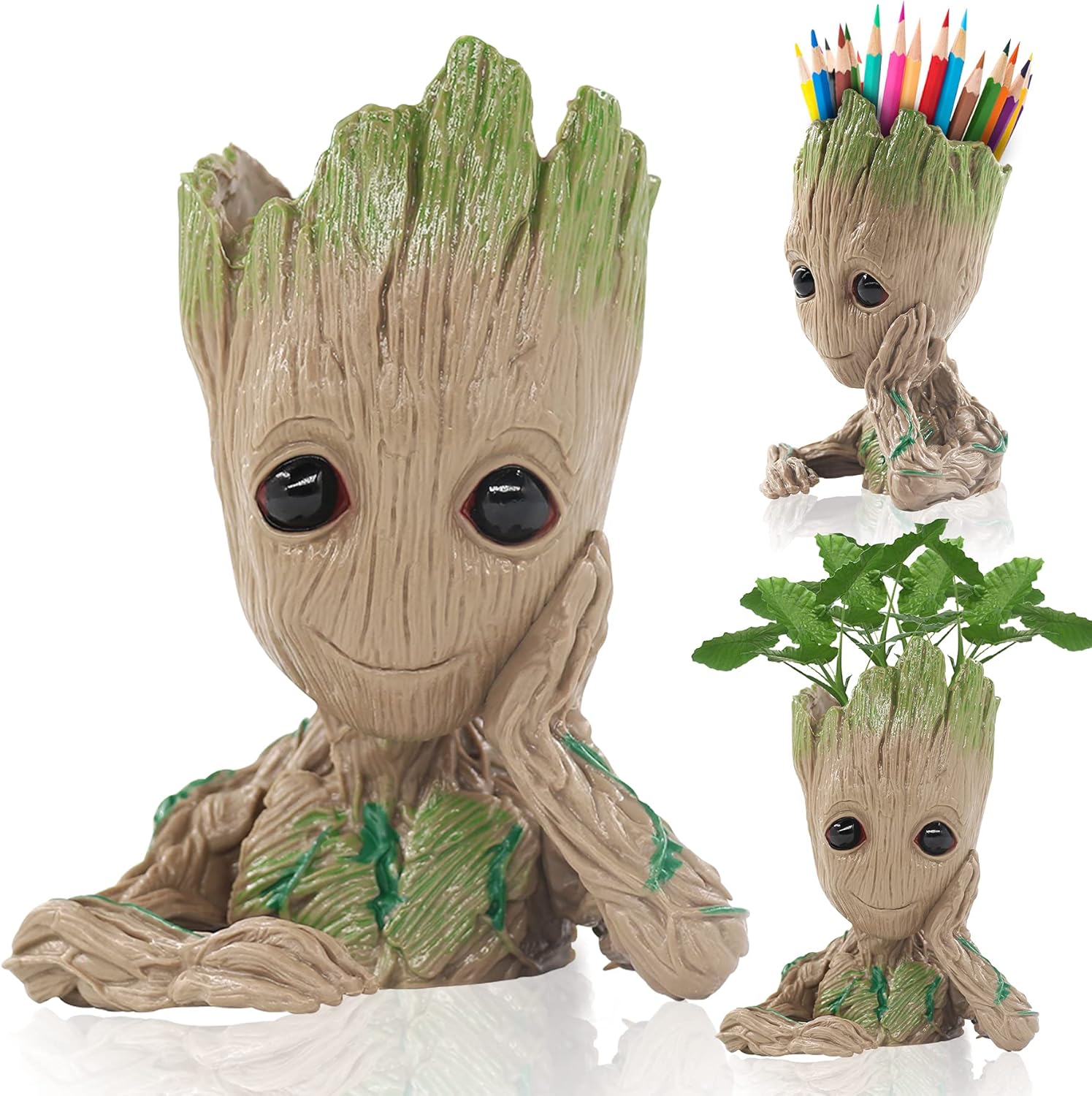 Newthinking Groot Plant Pot, Cartoon Baby Groot Plant Pot with Drainage Hole, In...