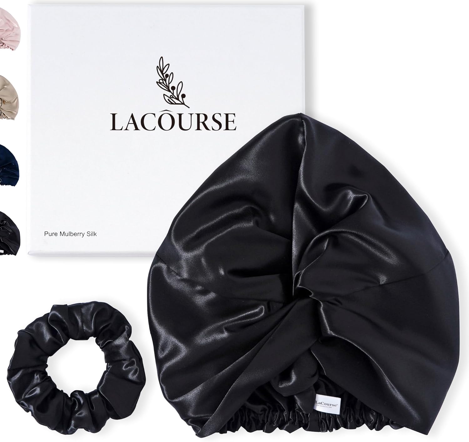 LaCourse 100% Genuine 22Momme Silk Bonnet for Sleeping, Double-Layered Mulberry...