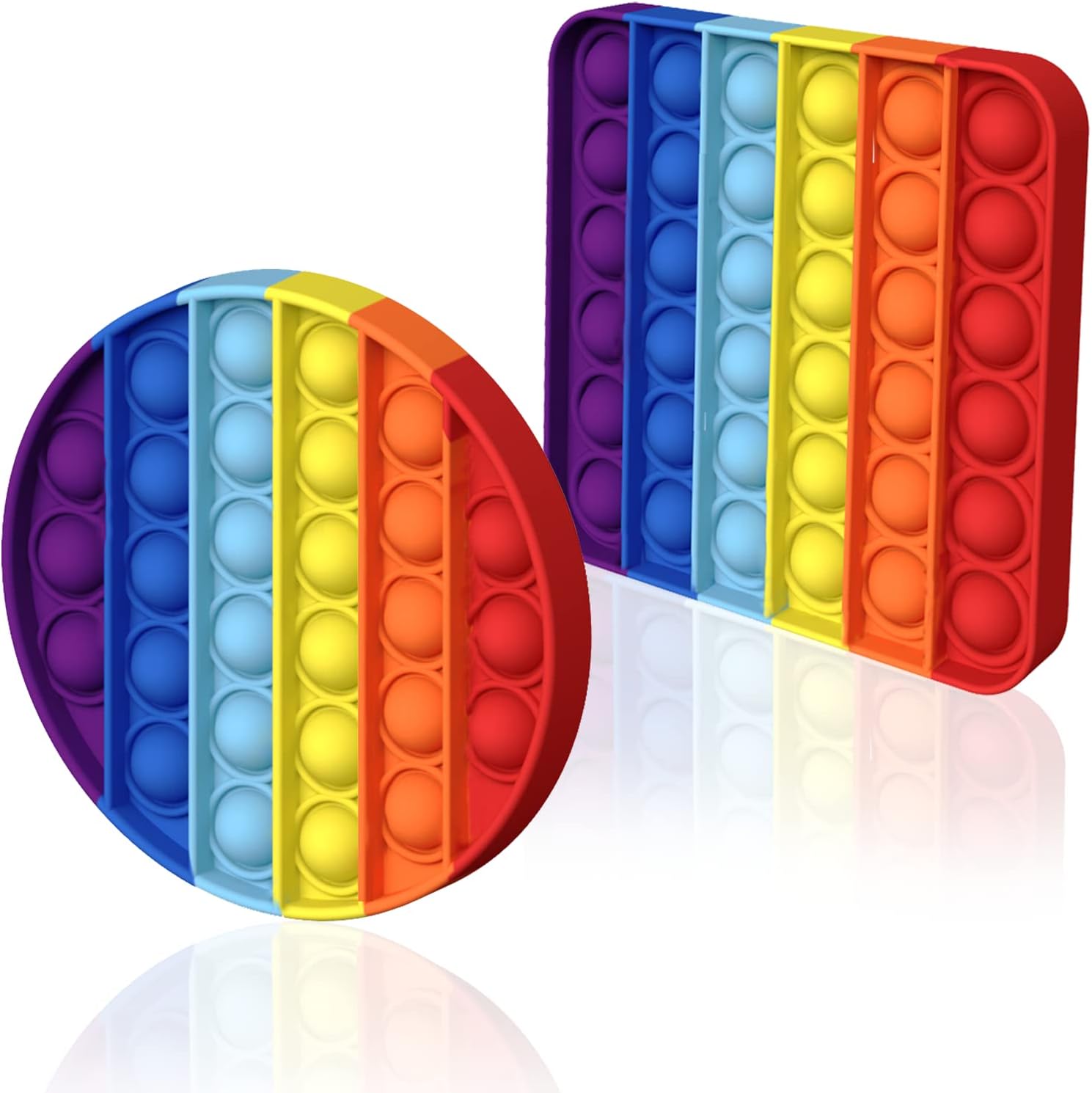 HOUT 2 Pack Sensory Pop Poppets lt Fidget-Toys - Round and Square Stress Relief...
