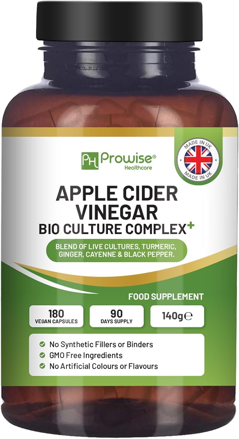 Apple Cider Vinegar Capsules Bio Cultures Complex 1300mg - 180 Capsules I Made i...