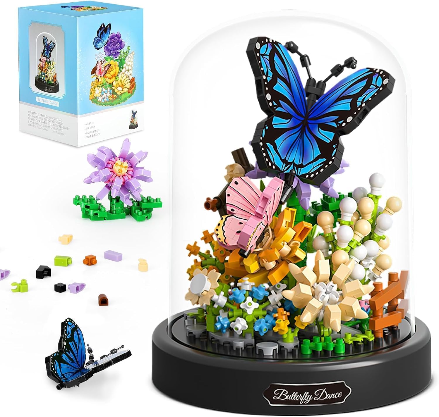 QLT Butterfly Flower Bouquet Micro Mini Building Sets,Animals Flowers Botanical...
