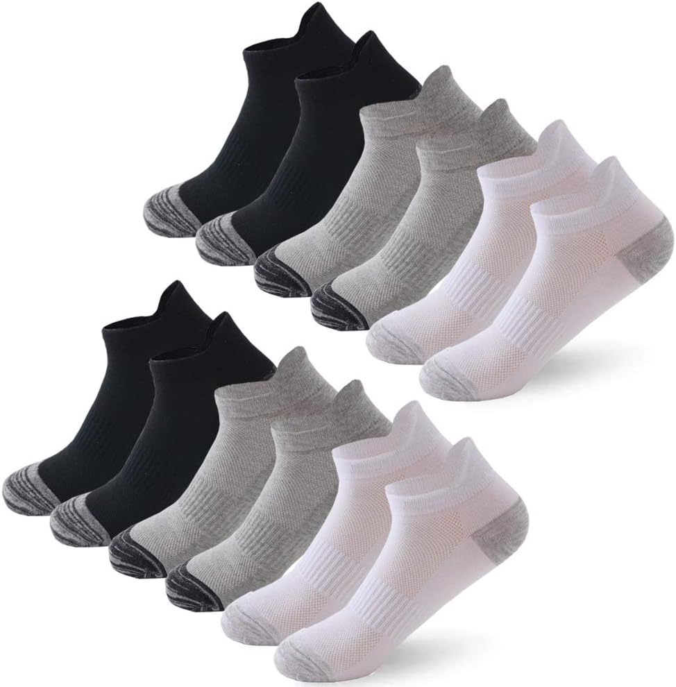 BUDERMMY 6/12 Pairs Trainer Socks for Men and Women Cotton Sports Socks for Men...