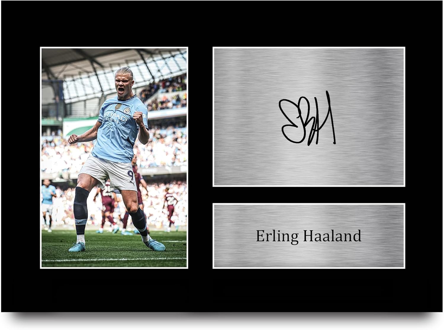HWC Trading A4 Erling Haaland Manchester City Gifts Printed Signed Autograph Pic...