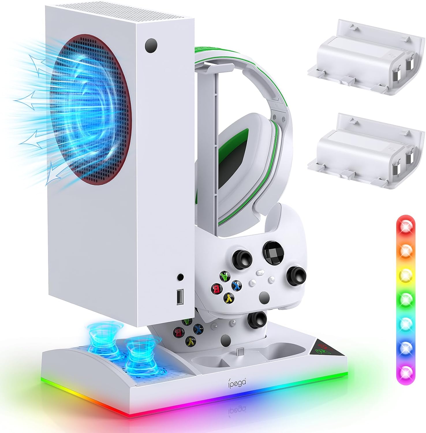 Upgraded RGB Cooling Fan Charging Station for Xbox Series S Console & Controller...