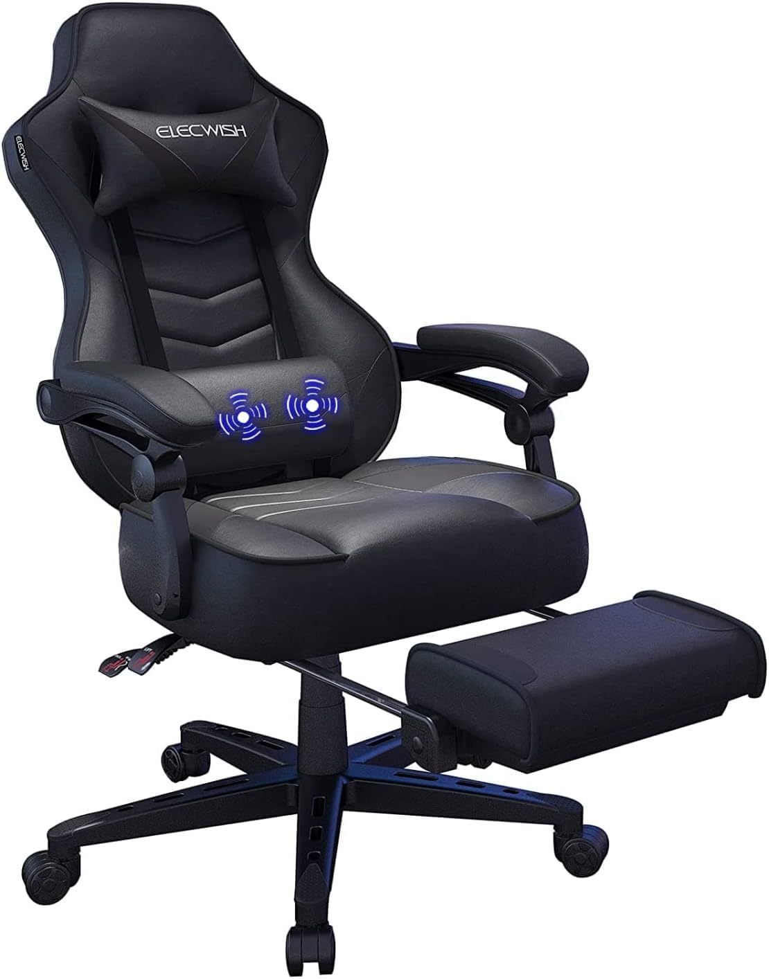 Fullwatt Racing Gaming Chair for adults with Footrest and Massage Lumbar Pillow,...