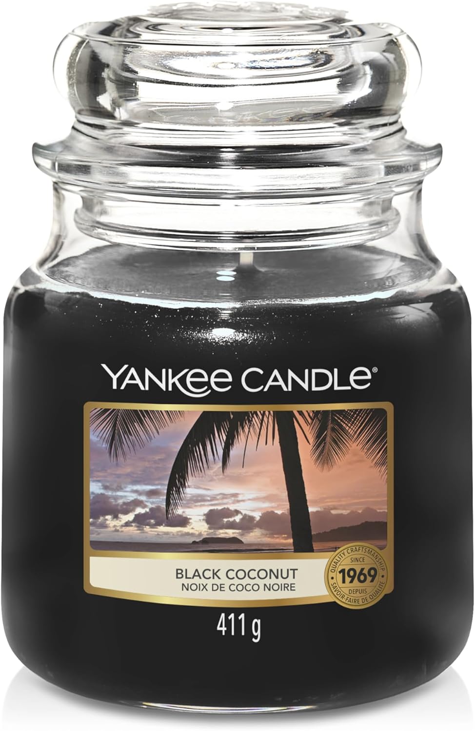 Yankee Candle Scented Candle | Black Coconut Medium Jar Candle| Burn Time: Up to...