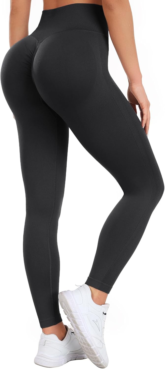 Ulknyss Seamless Butt Lifting Leggings for Women UK High Waisted Scrunch Booty G...