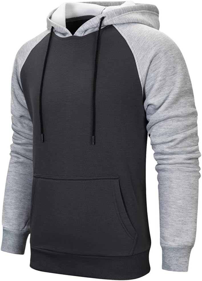 MANLUODANNI Men's Pullover Hoodies Hooded Sweatshirt Patchwork Top Casual Hoody...