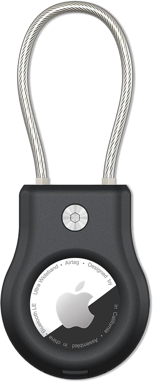 SCALLOP Airtag Holder with Wire Cable,Durable-Resistant-Secure Airtag Keyring,36...