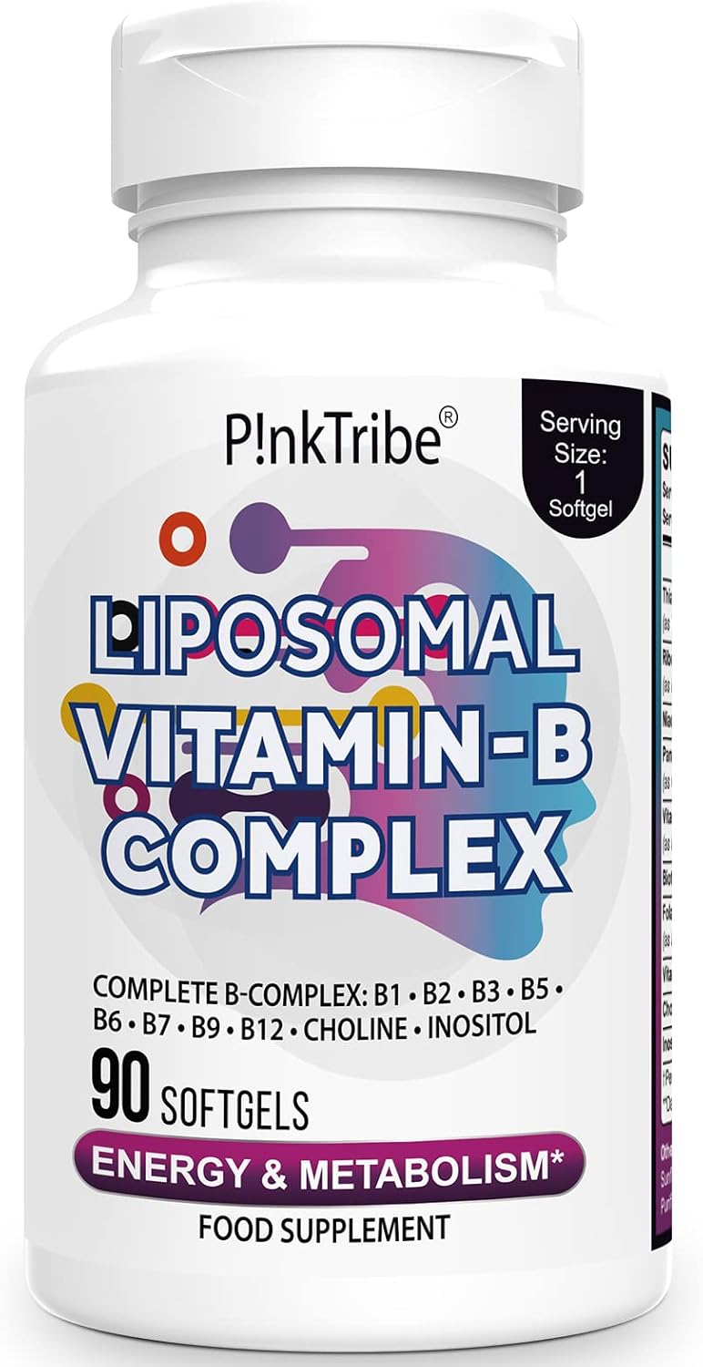 Liposomal Vitamin B Complex Softgels - 9 Methylated B Vitamins for Easily Absorb...