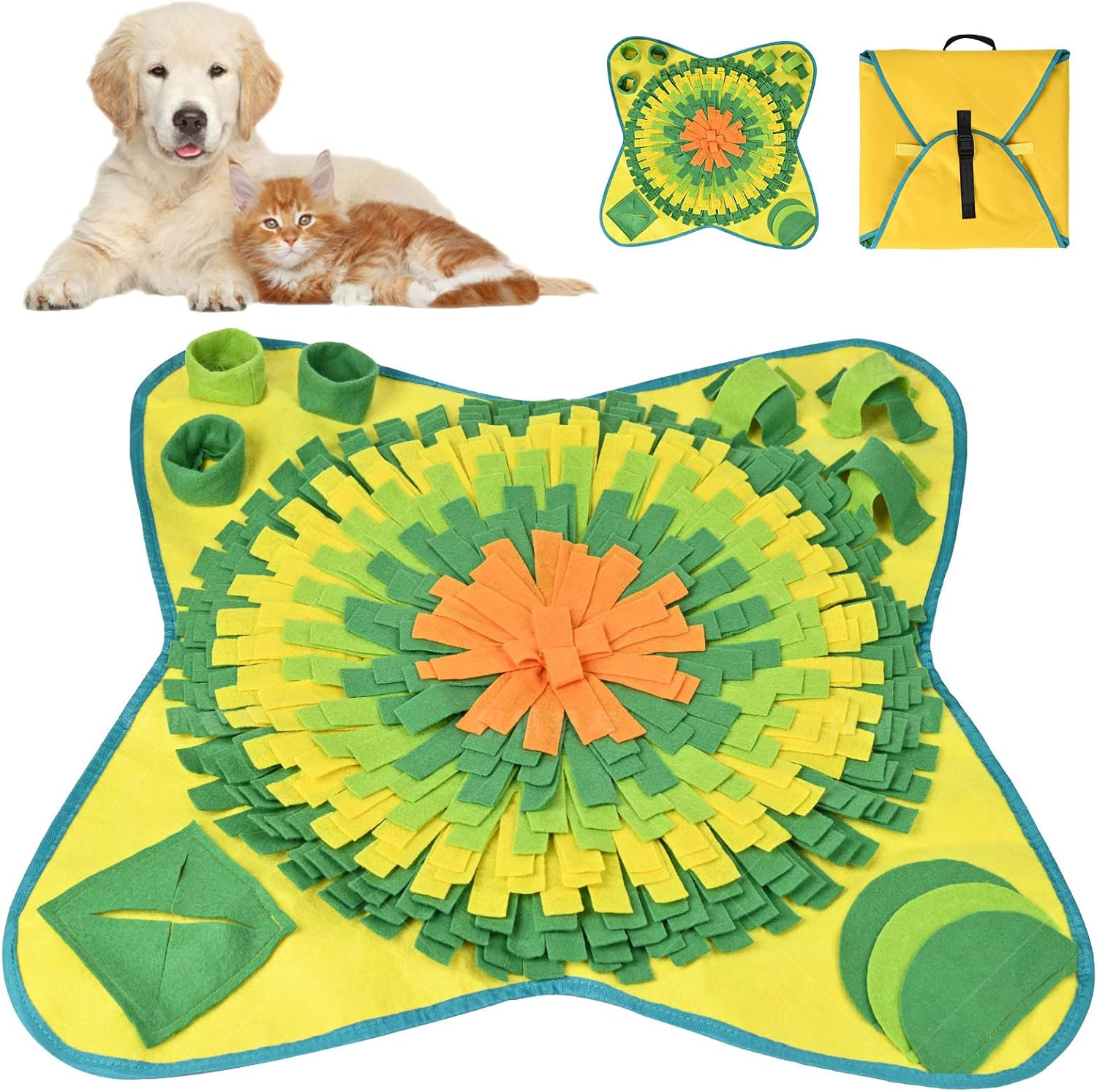 Emwel Dog Snuffle Mat - Washable Pet Feeding Nosework Treats Mat Puzzle Training...