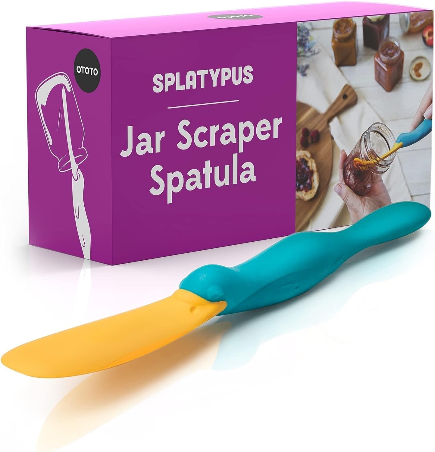 OTOTO Splatypus Jar Spatula- 100% Food Safe, BPA Free Jar Scraper Spatula- Dishw...