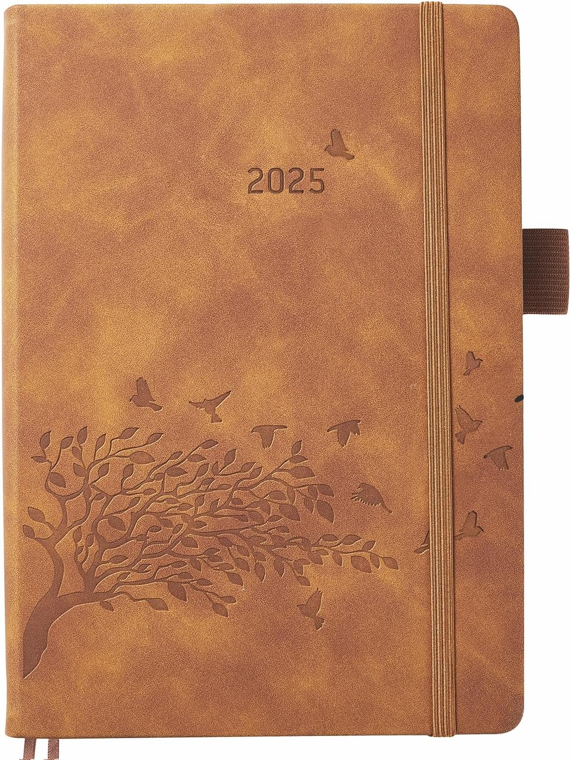 A5 Diary 2025 Day per Page, Daily Planner Diary with Monthly Tabs, Pen Holder &...