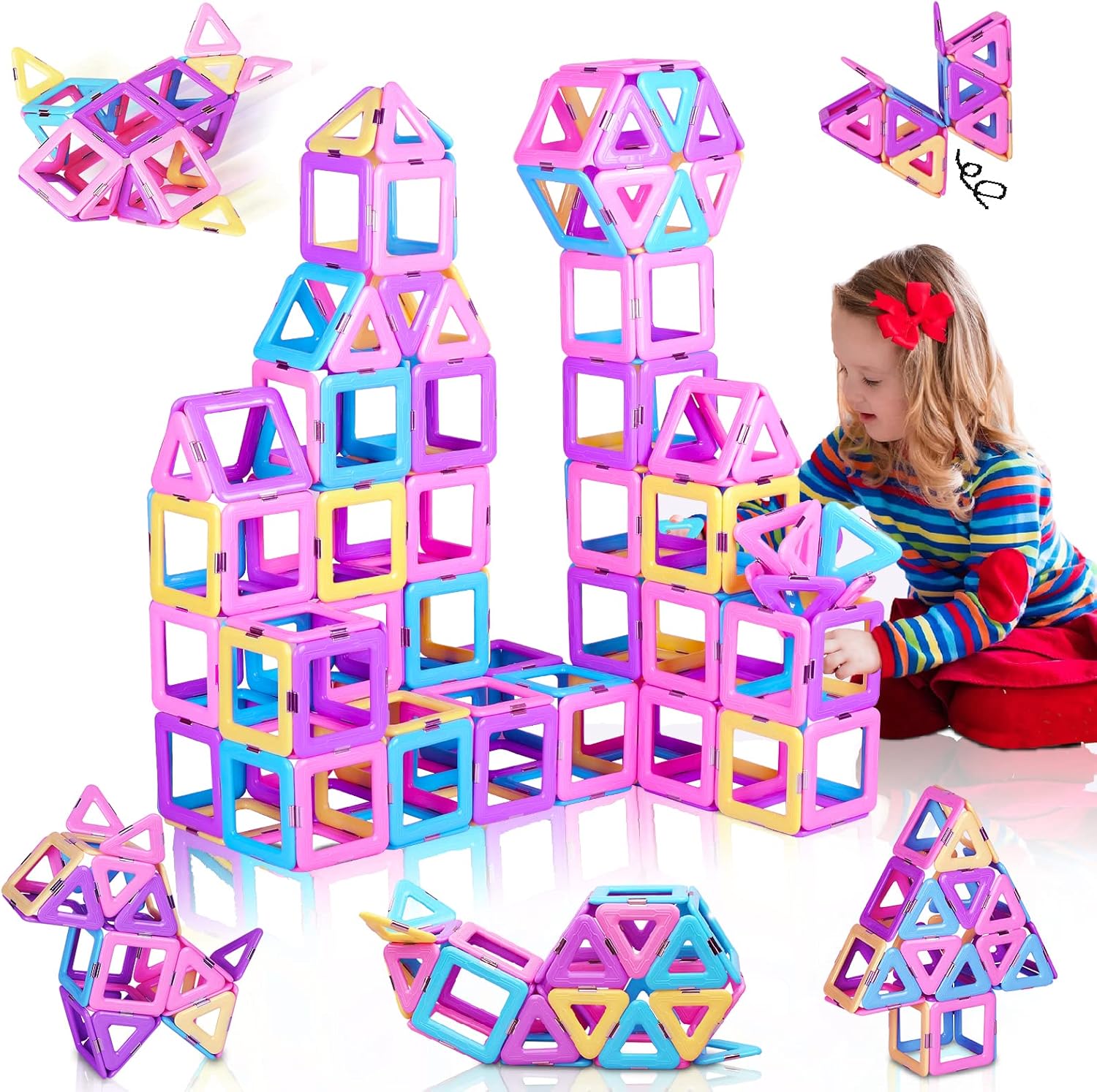 36PCS Magnetic Building Blocks Tiles for Girls Boys Kids Learning Educational Ma...