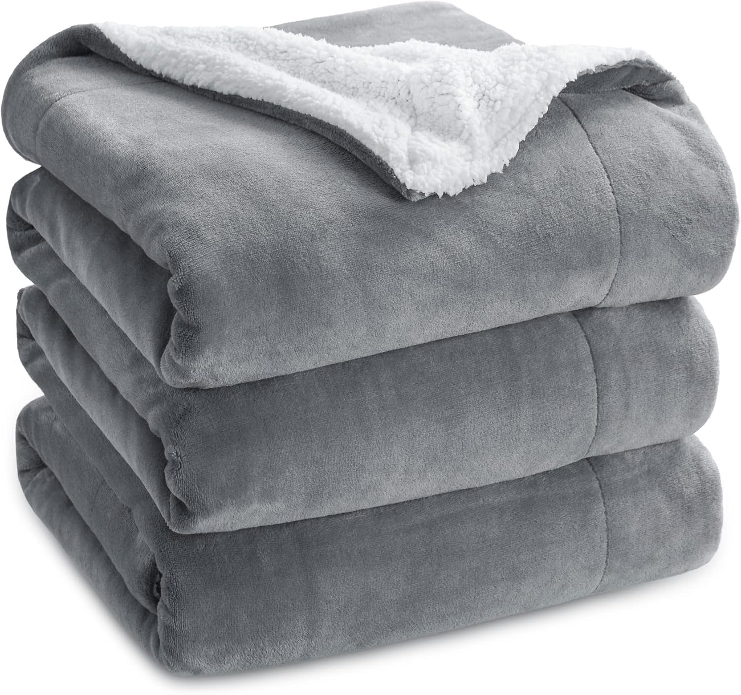 Bedsure Sherpa Fleece Blanket King Size - Fluffy Microfiber Solid Blankets for B...