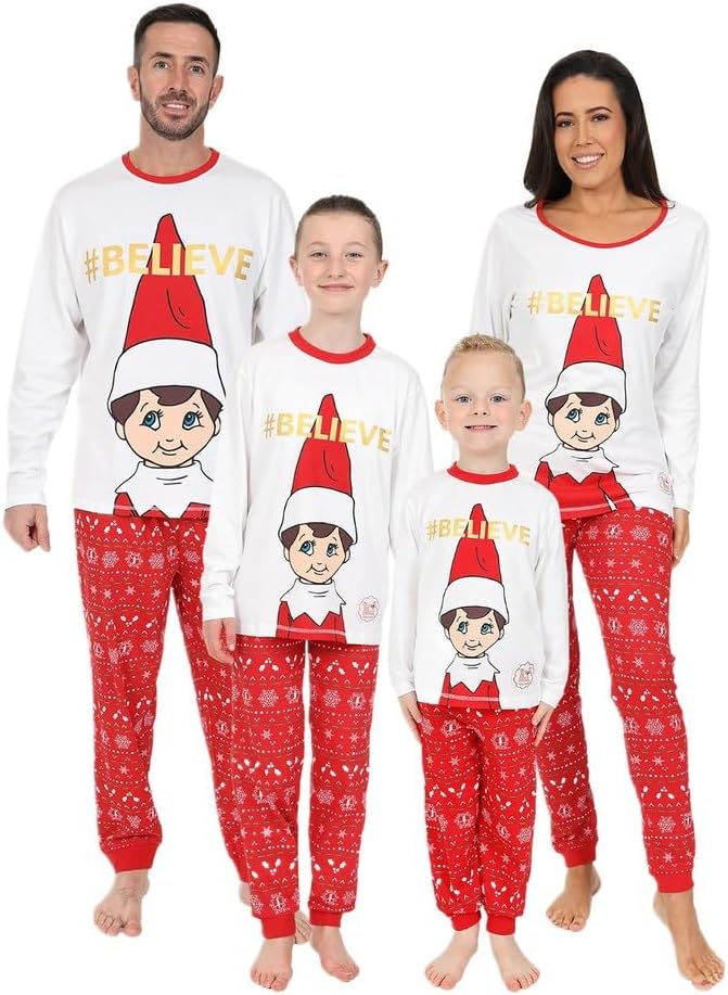 The Elf on the Shelf Matching Family Christmas Pyjamas Boys Girls Mens Womens Ki...