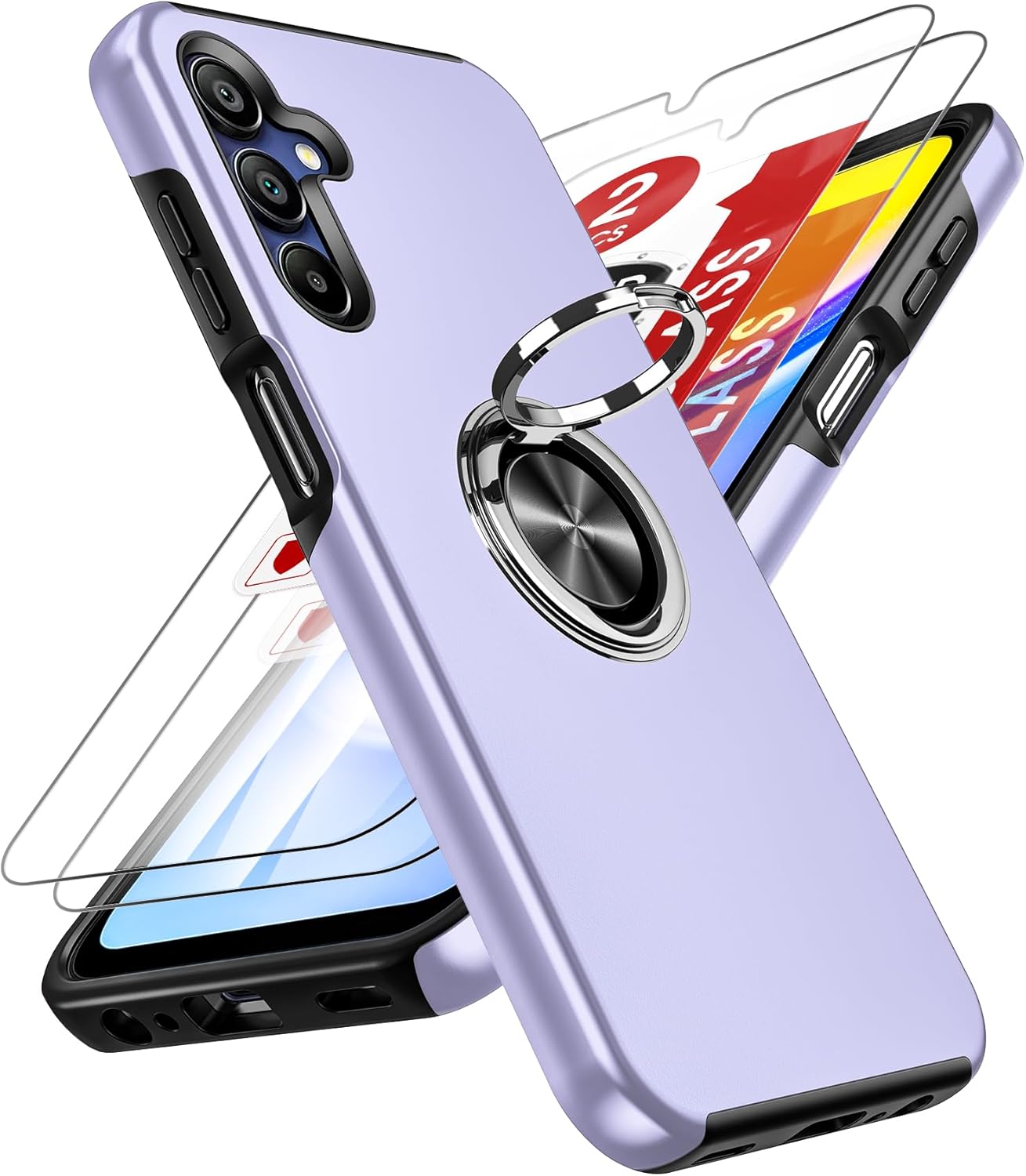 LeYi for Samsung Galaxy A15 4G/5G Case: and 2 Tempered Glass Screen Protector, w...