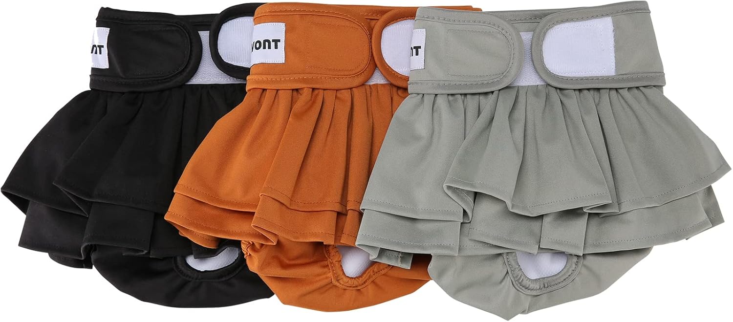 Avont 3 Pack Washable Dog Diapers Female, Reusable Dog Period Diapers Cover, Fem...