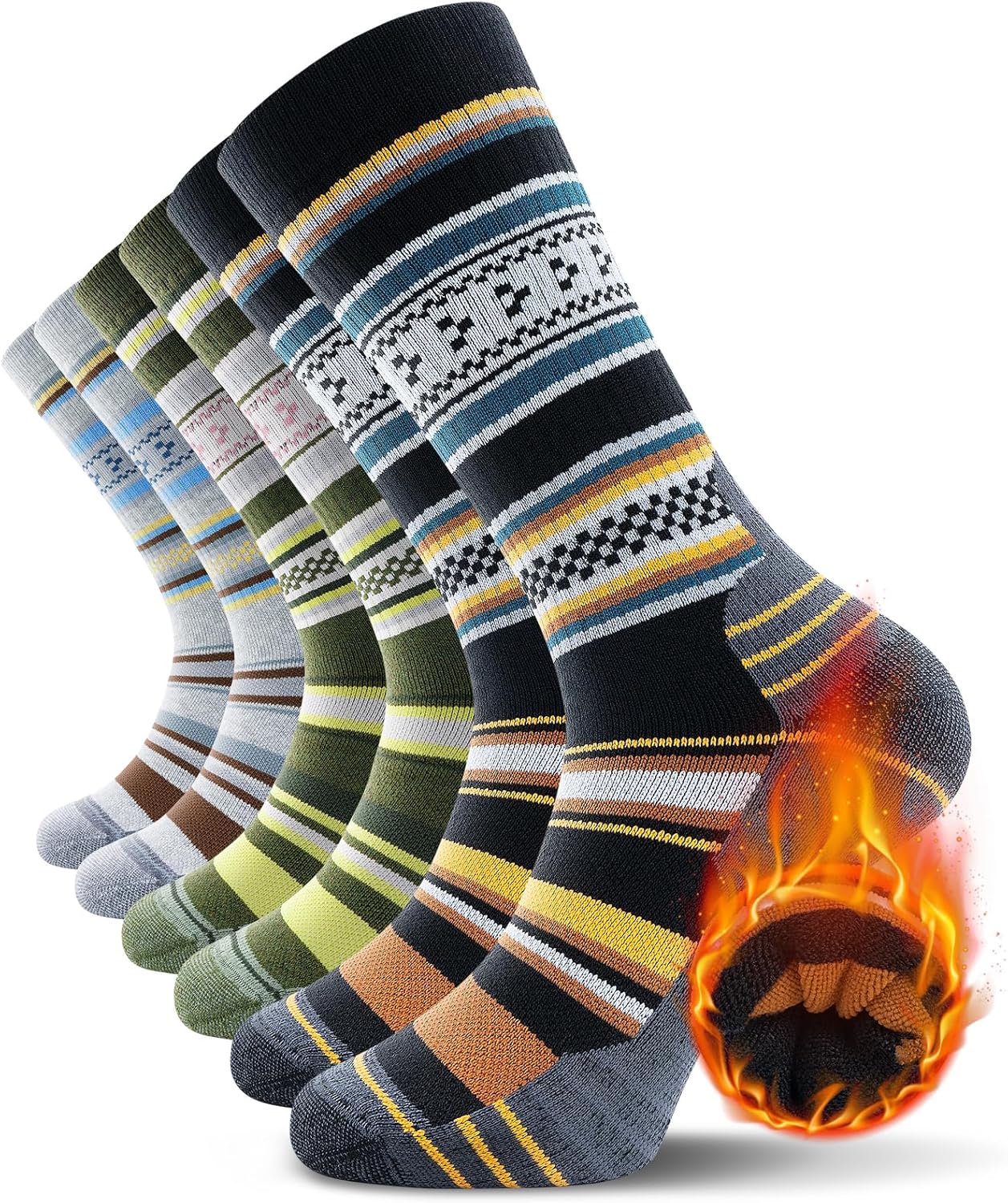 TANSTC Merino Wool Socks,Thermal Walking Socks for Men Women Winter Socks Men Br...