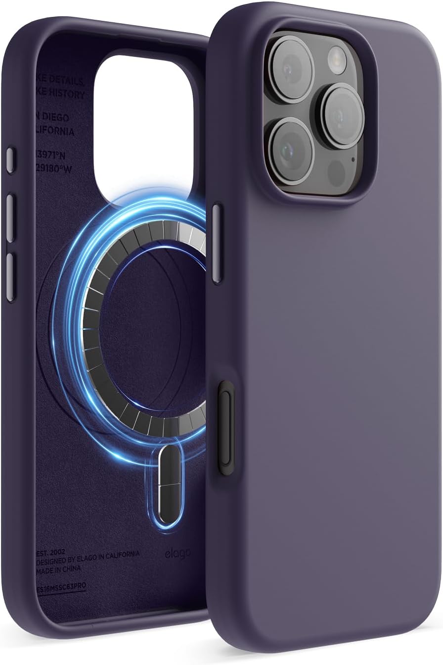 elago Magnetic Silicone Case Compatible with iPhone 16 Pro Case 6.3 Inch Compati...