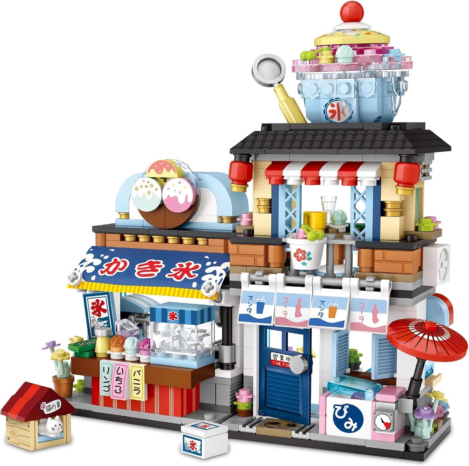 QLT Japanese Street View Ice Drink Shop Mini Building Blocks, Building Toys Mode...