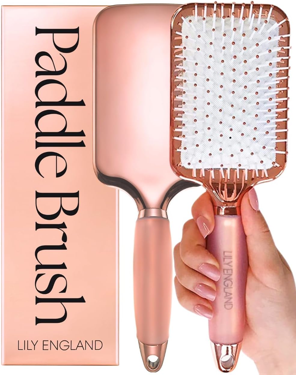 Paddle Hair Brush Women with Easy Grip Gel Handle, Paddle Brush for Blow Drying,...