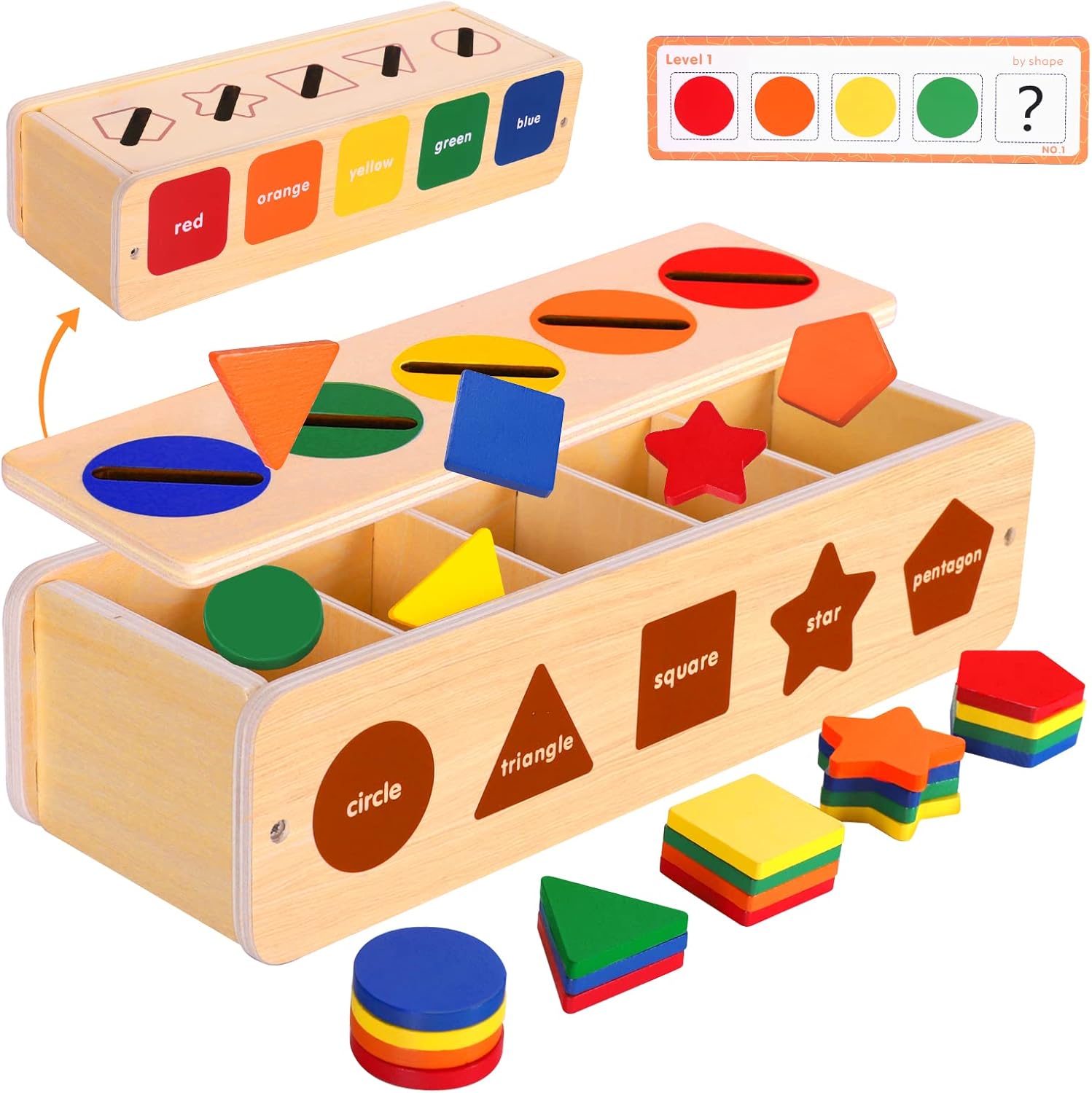 LZDMY Toddler Toys for 2 3 Year Old Boys Girls, Wooden Montessori Educational To...