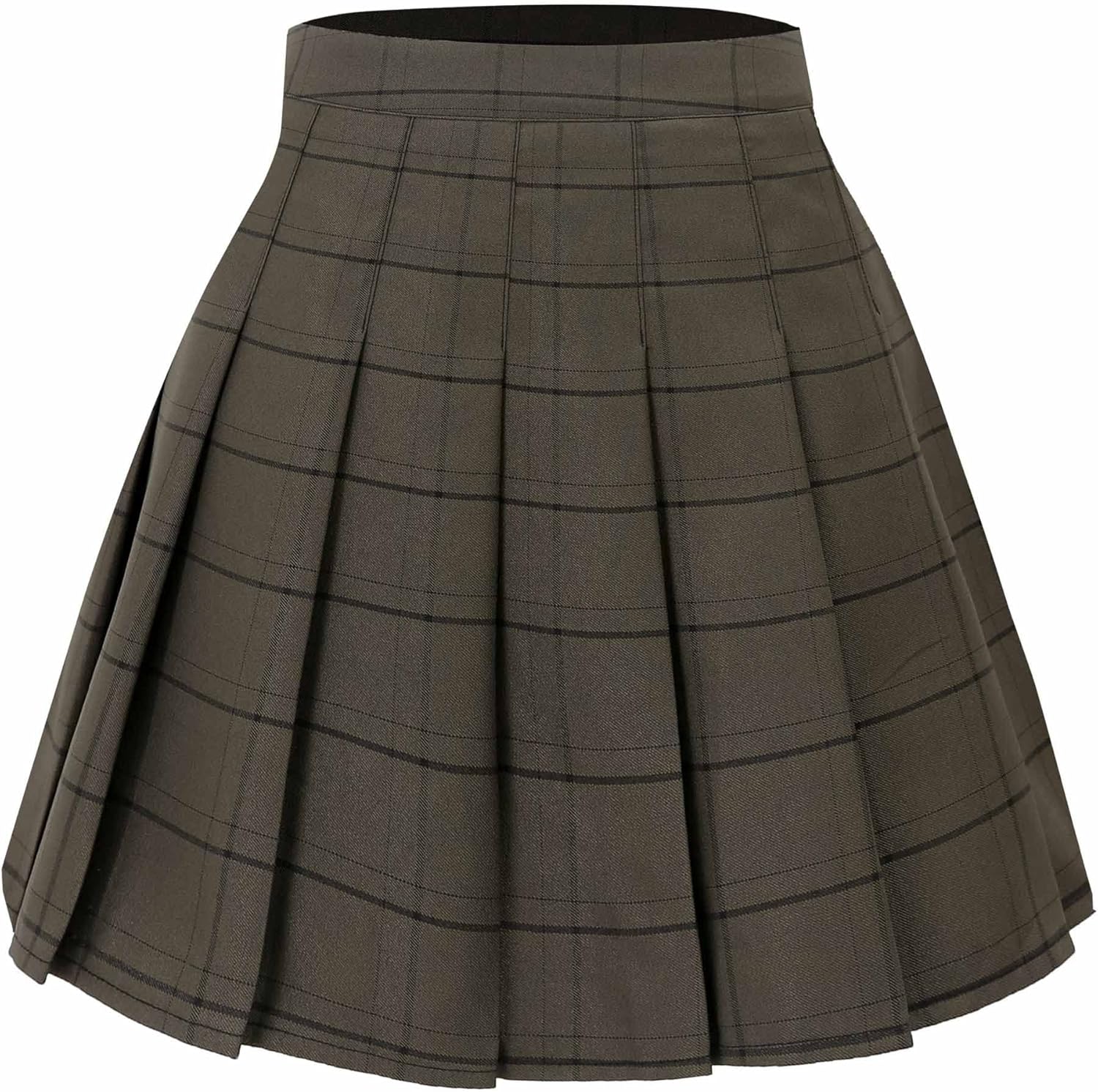 Hoerev Women Girls Short High Waist Pleated Skater Tennis School Skirt Greenstri...