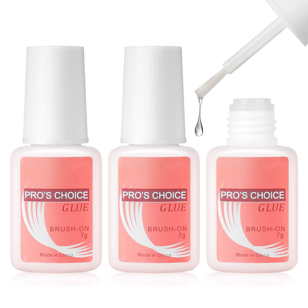 3Pcs Extra Strong Nail Glue for Acrylic Nails, Nail Glue with Brush for Nail Rep...