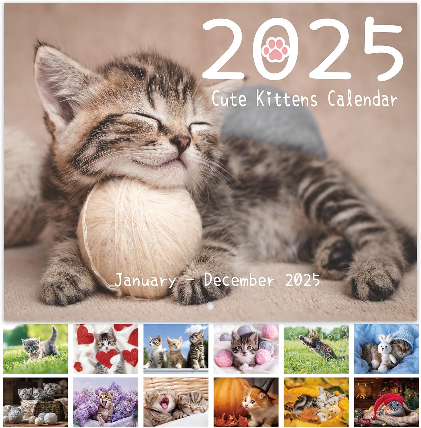 2025 Wall Calendar - 2025 Cute Kittens Calendar from January 2025 to December 20...