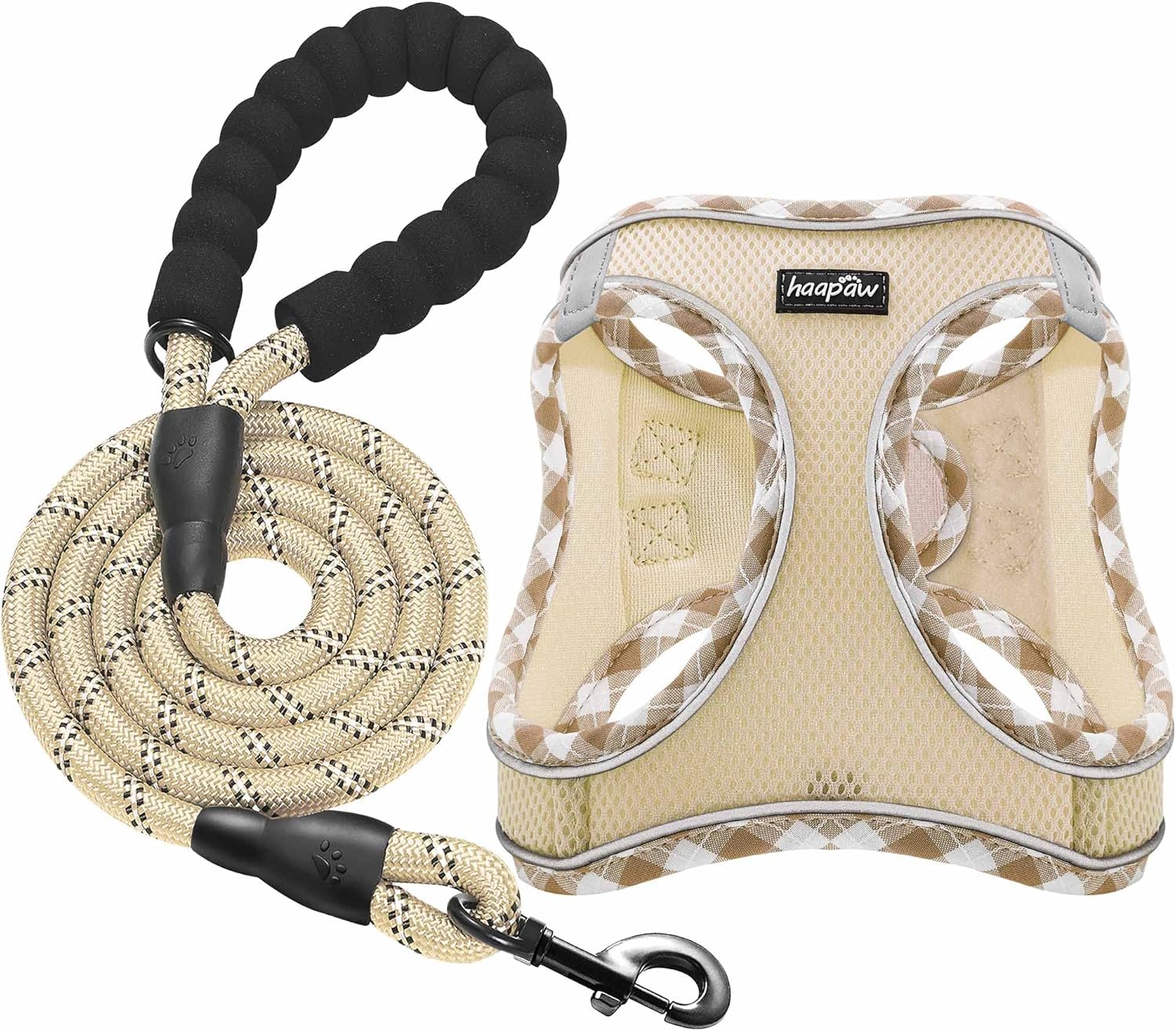 haapaw Dog Harness and Lead Set, No Pull Adjustable Reflective Step-in Puppy Har...