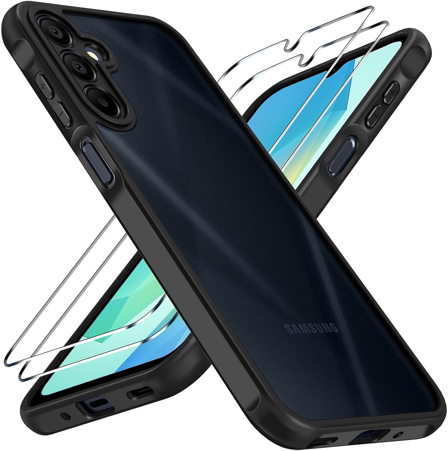 ivoler 3 in 1 Case for Samsung Galaxy A16 4G/5G with 2 Pieces Tempered Glass,[Mi...