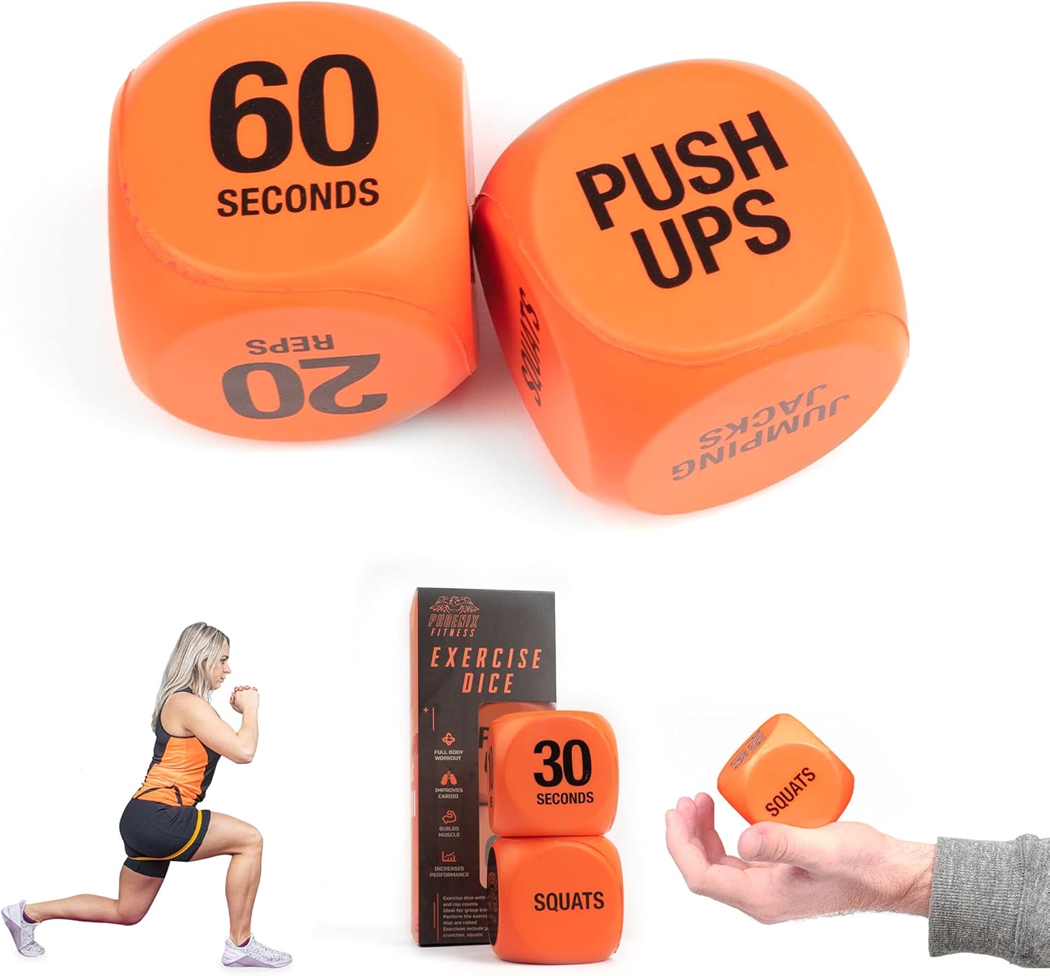 Phoenix Fitness Exercise Dice - Workout Dice Game for Cardio, HIIT and Exercise...