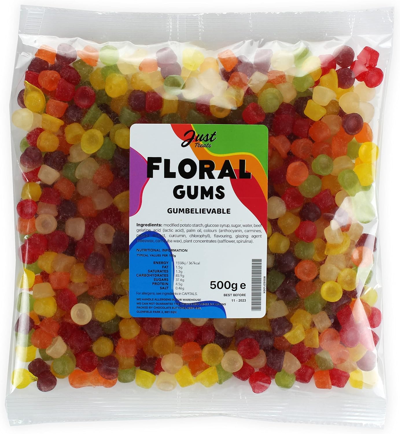 Just Treats Original Scented Floral Gums (500g Share Bag) Pack of 1