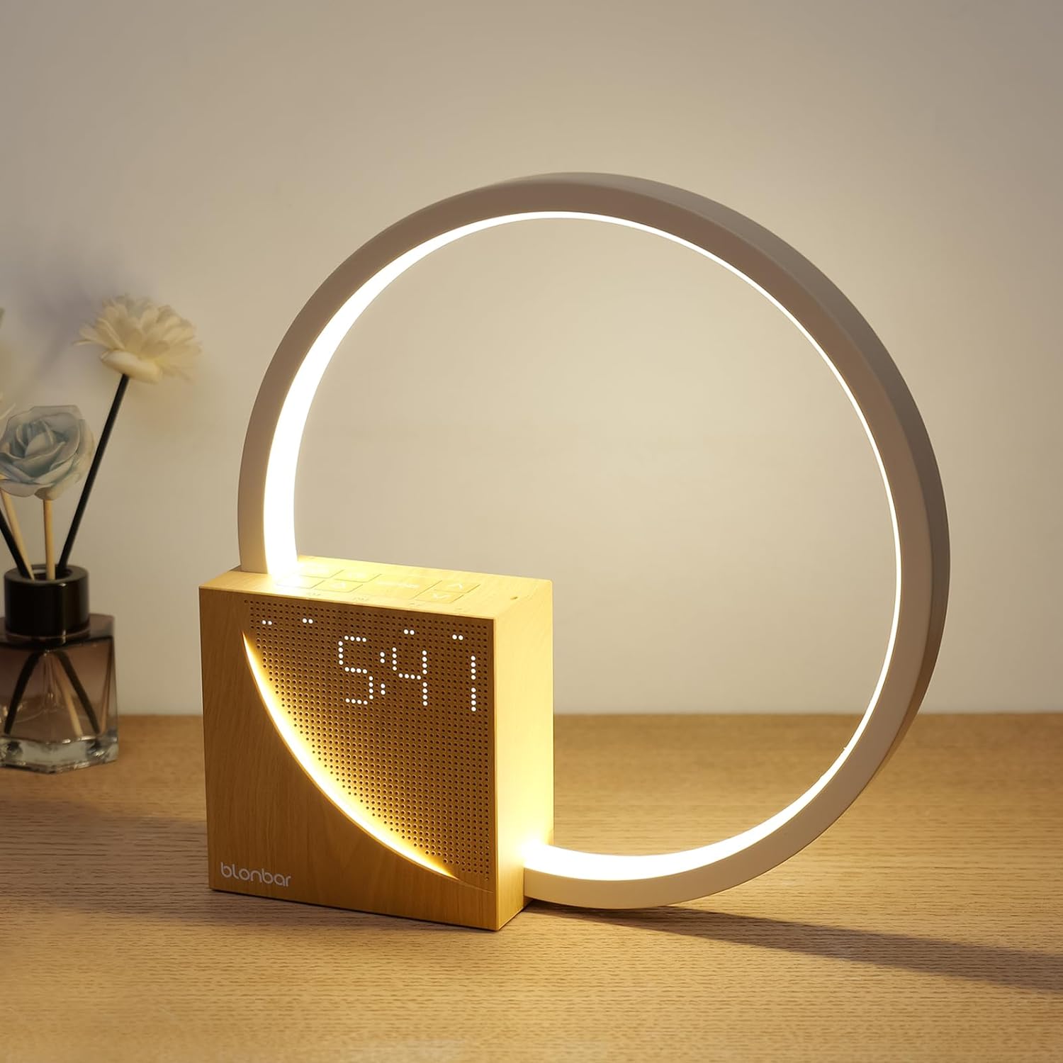 blonbar Bedside Lamp, Wake-Up Light,Touch Lamps Bedside with 10W USB Charging Po...