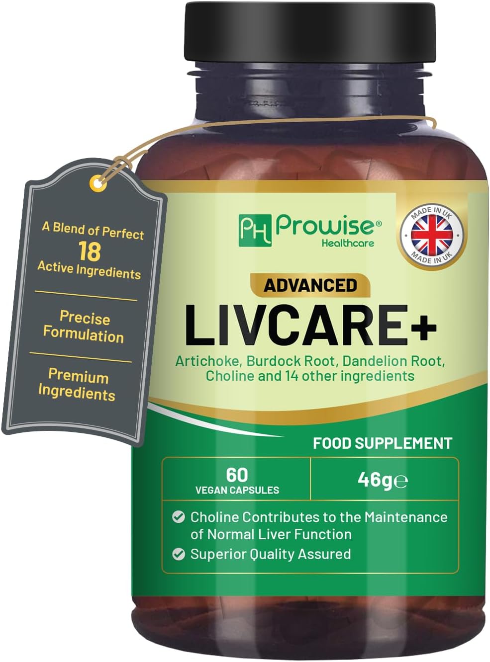 Advanced Livcare+ 60 Capsules | Added with Choline, Artichoke, Burdock Root, Dan...